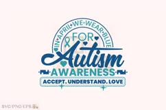 Autism Awareness, in April We Wear Blue SVG T-shirt Design Product Image 1