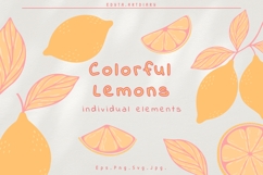 Pastel Lemons: Hand-Drawn Citrus Clipart Product Image 1