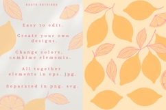Pastel Lemons: Hand-Drawn Citrus Clipart Product Image 3