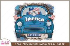 4th of July leopard print Gnome car sublimation Product Image 1