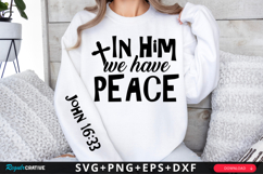 In Him We Have Peace Sleeve SVG Design Product Image 1