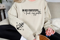 In His footsteps I find my path Sleeve SVG Design Product Image 2