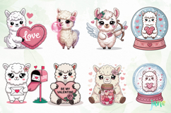 In Love Alpacas Watercolor Clipart Product Image 4