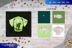 3D Shadowbox Dog in Crescent Moon Night Layered Papercut Product Image 1