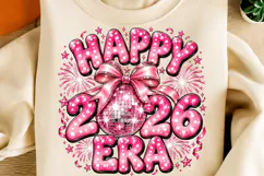 Happy 2026 Era PNG | Pink Disco Ball Coquette New Year PNg Product Image 5