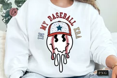 In My Baseball Era Retro Smiley PNG | Baseball PNG Product Image 1