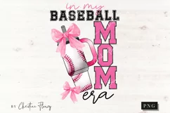 In My Baseball Mom Era Coquette PNG | Baseball PNG Product Image 4