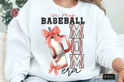 Red In My Baseball Mom Era Coquette PNG | Baseball PNG Product Image 1