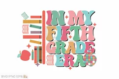 In My Fifth Grade Era School Teacher SVG PNG T-shirt Design Product Image 1