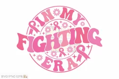 Breast Cancer SVG Retro T-shirt Design, Breast Cancer PNG Product Image 1
