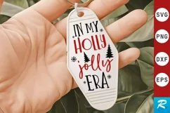 In My Holly Jolly SVG , Christmas Motel Keychain SVG Design Product Image 1