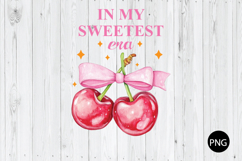 In My Sweetest Era PNG, Coquette Cherry Bow PNG Product Image 1