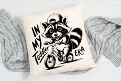 Raccoon With Baseball Cap Riding A Bicycle In My Toddler PNG Product Image 4