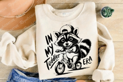 Raccoon With Baseball Cap Riding A Bicycle In My Toddler PNG Product Image 2