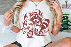Raccoon With Baseball Cap Riding A Bicycle In My Toddler PNG Product Image 3