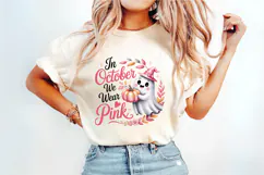 In October We Wear Pink PNG, Breast Cancer Awareness Product Image 1