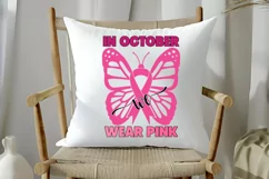 In October We Wear Pink Sublimation PNG Product Image 2