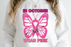 In October We Wear Pink Sublimation PNG Product Image 3