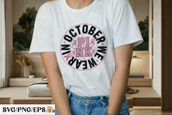 Breast Cancer SVG Retro T-shirt Design, Breast Cancer PNG Product Image 2