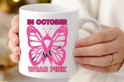 In October We Wear Pink Sublimation PNG Product Image 4