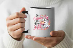 In October We Wear Pink PNG, Breast Cancer Awareness Product Image 3