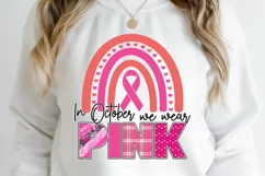 In October We Wear Pink Sublimation PNG Product Image 2