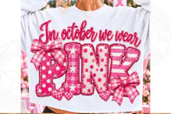 In October We Wear Pink Coquette Pink Bow Breast Cancer Awar Product Image 1