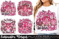 Trending In October We Wear Pink Png, Breast Cancer Pumpkin Product Image 1