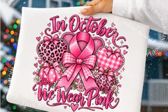 Trending In October We Wear Pink Png, Breast Cancer Pumpkin Product Image 3