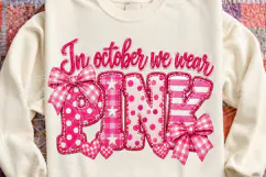 In October We Wear Pink Coquette Pink Bow Breast Cancer Awar Product Image 4