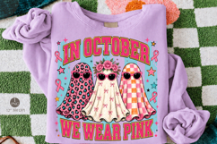 In October We Wear Pink PNG,Breast Cancer Awareness Ghost Product Image 1