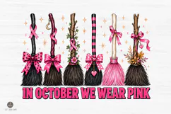 In October We Wear Pink PNG, Breast Cancer Awareness PNG Product Image 1