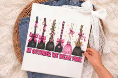 In October We Wear Pink PNG, Breast Cancer Awareness PNG Product Image 3