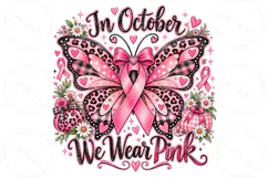 Trending In October We Wear Pink Png, Breast Cancer Pumpkin Product Image 1