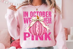 In October We Wear Pink Png,Breast Cancer Pumpkin Product Image 2