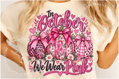 Trending In October We Wear Pink Png, Breast Cancer Pumpkin Product Image 2