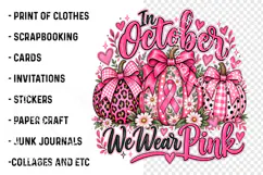 Trending In October We Wear Pink Png, Breast Cancer Pumpkin Product Image 3