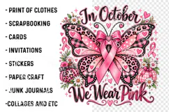 Trending In October We Wear Pink Png, Breast Cancer Pumpkin Product Image 3