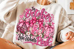 Trending In October We Wear Pink Png, Breast Cancer Pumpkin Product Image 5