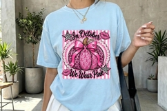 In October We Wear Pink Pumpkin Design PNG Product Image 3