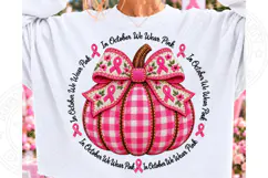 In October We Wear Pink Pumpkin PNG Product Image 1