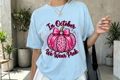 In October We Wear Pink Pumpkin PNG Product Image 3