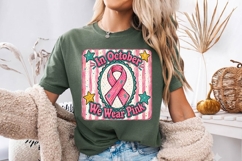 In October We Wear Pink Ribbon Badge PNG Product Image 2