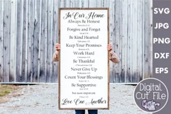 Bible Family Rules Christian Farmhouse Home Sign Svg Product Image 1