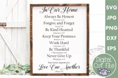 Family Rules Bible Verse Christian Farmhouse Home Sign Svg Product Image 1