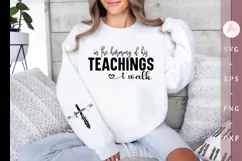 In the harmony of His teachings I walk Sleeve SVG Design Product Image 1
