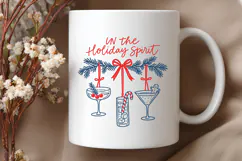 In The Holiday Spirit SVG, Christmas Cocktail Holiday PNG Product Image 3