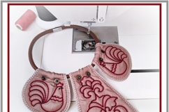 ITH Folk set of necklace earrings with floral quilting FSL Product Image 4