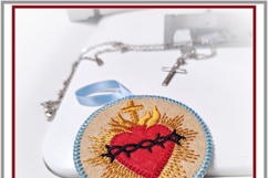 Christian ITH felt heart embroidery set cross flame thorns Product Image 5