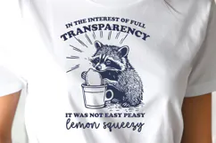 Not Easy Peasy SVG, Funny Raccoon Lemon Quote PNG Design Product Image 3